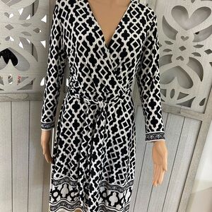 INC International Concepts Black and White Patterned Dress